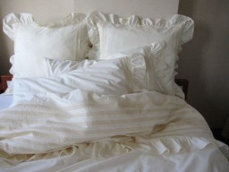 Shabby Chic Pintuck Bedding Sets Full Queen King Ruffled Duvet Cover Ruffle White Ivory Cotton Euro Sham-Cotton Lace Rib Nurdanceyiz
