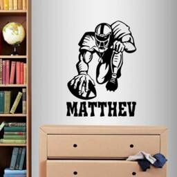 In-Style Decals Wall Vinyl Decal Home Decor Art Sticker Football Player Sports Custom Name Boy Teen Nursery Room Removable Mural Design 2324 - thumbnail 1