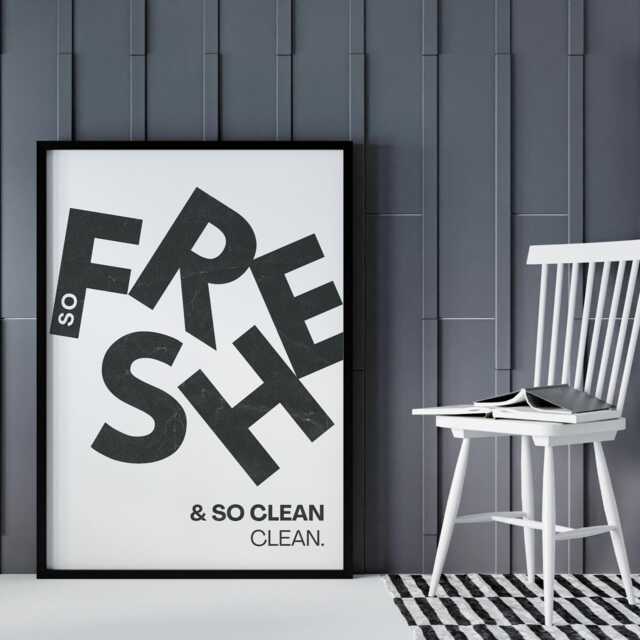 Fresh & Clean - Jumbled Poster So Fresh & Print, Unique Home Decor, Cool Laundry Room Bathroom Quote Poster - image 1