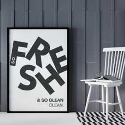 Fresh & Clean - Jumbled Poster So Fresh & Print, Unique Home Decor, Cool Laundry Room Bathroom Quote Poster - thumbnail 1