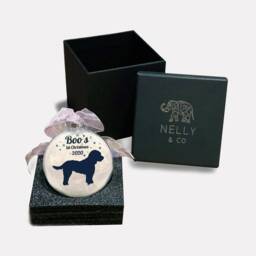 Personalized Dog's First Christmas Bauble Custom Breed Glass Ornament - thumbnail 3