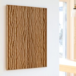 Oak Wall Panel, 28x20 Inch Graved Decor. Elegant Design, Large Wooden Art. Soothing Sea Theme, Golden Oak - thumbnail 3