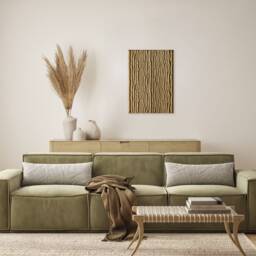 Oak Wall Panel, 28x20 Inch Graved Decor. Elegant Design, Large Wooden Art. Soothing Sea Theme, Golden Oak - thumbnail 2