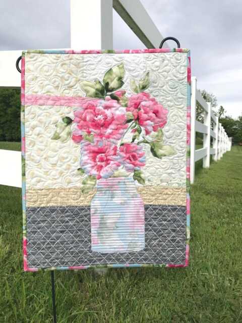 Grace Quilt Pattern, Mason Jar Vase Applique Wall Hanging - image 1