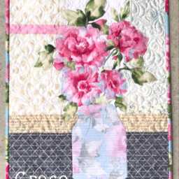 Grace Quilt Pattern, Mason Jar Vase Applique Wall Hanging - thumbnail 3