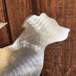 Pit Bull With Natural Ears, Star On Back, Christmas, Tree Topper, Wall Art Or Yard Stake, Metal, Aluminum, Dog Lover Gift - thumbnail 2
