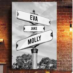 Custom Made Street Sign With Your Names Personalised Wall Art Box Framed Printed Canvas Or Poster Print - Wedding, Birthday, Mothersday Gift - thumbnail 2