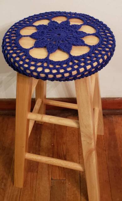 Flower Crochet Stool Cover - image 1