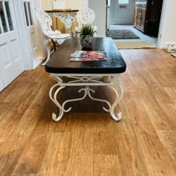Hardwood Top Restored Coffee Side Table - thumbnail 3