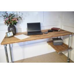 Reclaimed Industrial Scaffold Desk With Shelf+Wheels, Choice Of Sizes+Colours - thumbnail 1