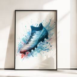 Personalised Football Poster Set - 3 Prints - Boys Bedroom Decor Kids Room Wall Art Soccer Artwork Custom Teen Footballer Gifts Blue - thumbnail 3