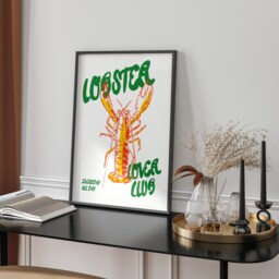 Lobster Lovers Club Kitchen Print, Modern Food Art - Unframed - thumbnail 2