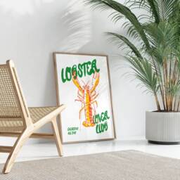 Lobster Lovers Club Kitchen Print, Modern Food Art - Unframed - thumbnail 3