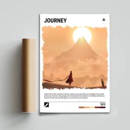 Journey - 2012 Indie Game Poster - Video Wall Art Print Gaming Gift A5-A4-A3-A2-A1 Unframed Canvas For Frame Or Hanger - thumbnail 3