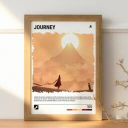 Journey - 2012 Indie Game Poster - Video Wall Art Print Gaming Gift A5-A4-A3-A2-A1 Unframed Canvas For Frame Or Hanger - thumbnail 2