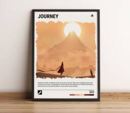 Journey - 2012 Indie Game Poster - Video Wall Art Print Gaming Gift A5-A4-A3-A2-A1 Unframed Canvas For Frame Or Hanger - thumbnail 1