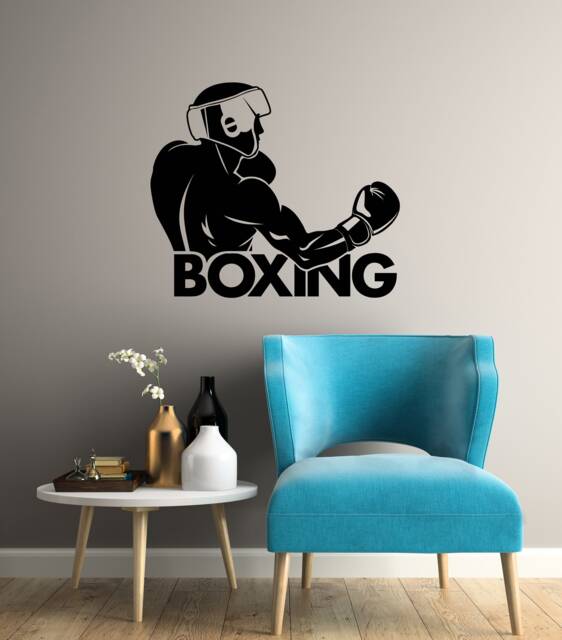 Boxing Vinyl Wall Decal Boxer Fight Club Fighting Sport Stickers Mural - #3005Di - image 1