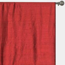 Deep Red 100% Pure Silk Dupioni Curtain Panels - Rod Pocket, Grommet, Box Pleat, Three Pinch Tab Top & Plain Ring Top - thumbnail 3