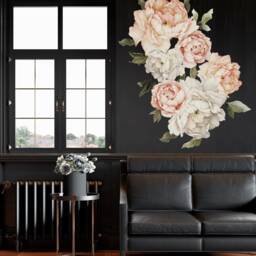 Flower Wall Decals - Peony Decal Peachy Pink Watercolor Floral Sticker - thumbnail 2