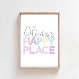 My Happy Place Print, Girls Bedroom Decor, Nursery Prints, Playroom Kids Wall Art, Decor - thumbnail 2