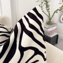 Zebra Print Velvet Cushion Cover Premium Throw Pillow For Home Decor Black & White Covers - All Sizes - thumbnail 3