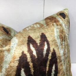 Ikat Silk Throw Pillow Cover - 16x16 Gift For New Home - thumbnail 3