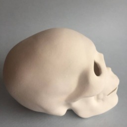 Skull Figurine, Unfinished Skull, Ceramic Bisque, U-Paint, Diy Project, Halloween Gift, Gift Idea, Art - thumbnail 2
