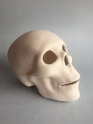 Skull Figurine, Unfinished Skull, Ceramic Bisque, U-Paint, Diy Project, Halloween Gift, Gift Idea, Art - thumbnail 1