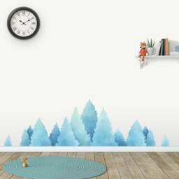 Fabric Wall Decal, Tree Watercolour Woodland Art, Kids Stickers - thumbnail 2