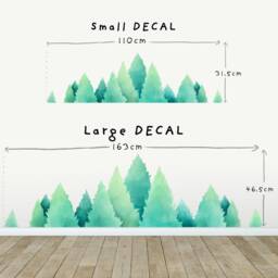 Fabric Wall Decal, Tree Watercolour Woodland Art, Kids Stickers - thumbnail 3