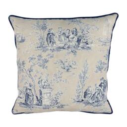Sanderson - Josette Indigo/Taupe Stunning Designer Cushion Cover Home Decor Throw Pillow Contrast Piped - thumbnail 2
