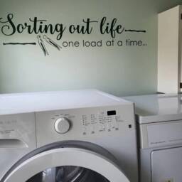 Laundry Room Wall Decal, Sorting Out Life Quote, Farmhouse Decor - thumbnail 2