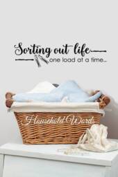 Laundry Room Wall Decal, Sorting Out Life Quote, Farmhouse Decor - thumbnail 1