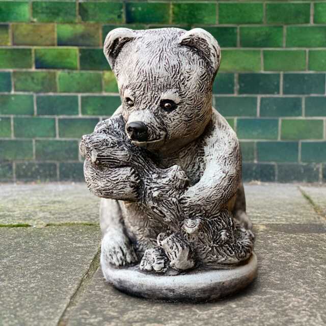 Concrete Teddy Sculpture Stone Bear Figurine Cement Animal Statue Outdoor Wildlife Decoration Front Door Ornament Bear Lover Gift Garden Art - image 1