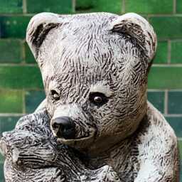 Concrete Teddy Sculpture Stone Bear Figurine Cement Animal Statue Outdoor Wildlife Decoration Front Door Ornament Bear Lover Gift Garden Art - thumbnail 2