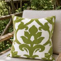 Outdoor Pillows Or Indoor Custom Cover - Green Olive Grass Kiwi Ivory Black Ebony Modern Geometric Tribal Quatrefoil 18x18, 16x16 - thumbnail 3
