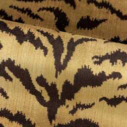 Scalamandr?? Le Tigre Silk Velvet Pillow Cover - Luxury Tiger Print Designer Accent Brown Back Animal Throw - thumbnail 2