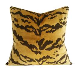 Scalamandre Le Tigre Silk Velvet Pillow Cover Tiger Print Accent Cover - thumbnail 1