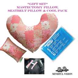 Mastectomy Comfort Pillow Set Heart, Neck Rest, Seatbelt - Post Surgery Relief - thumbnail 3