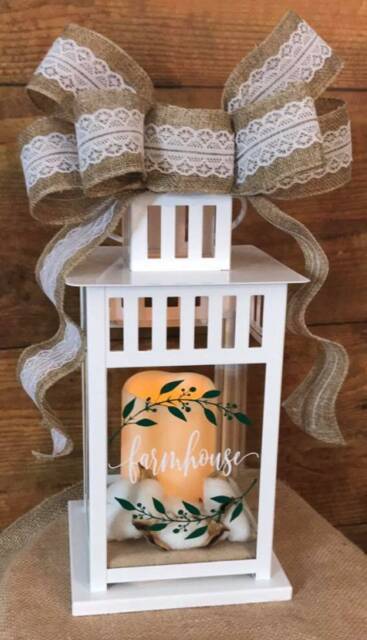 Farmhouse Lantern with Led Candle Included - image 1