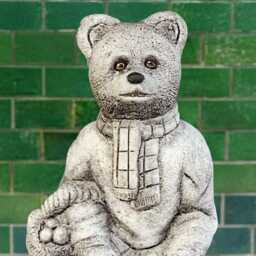 Concrete Teddy Bear Sculpture Outdoor Statue Cement Figurine Stone Animal Decoration Handmade Garden & Home Ornament Animal Gift - thumbnail 2