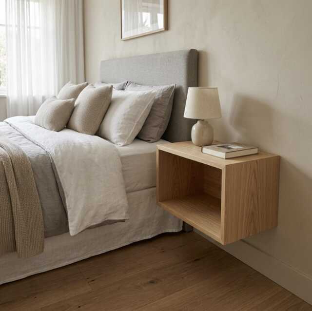 Solid Oak Floating Bedside Table - image 1