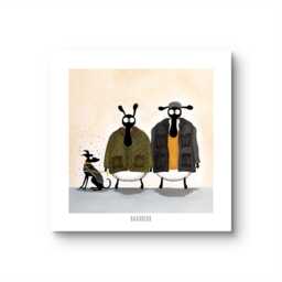 Quirky Sheep Print, Baarbour Animal Art - 10x10 - thumbnail 2
