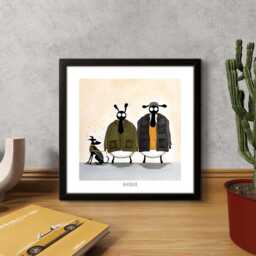 Quirky Sheep Print, Baarbour Animal Art - 10x10 - thumbnail 3