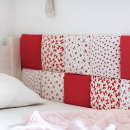 Nursery Hanging Headboard, Kids Soft Fabric Wall Panels, Colorful Tiles, Montessori Cushion For Baby Toddler Child, Headboard - thumbnail 3