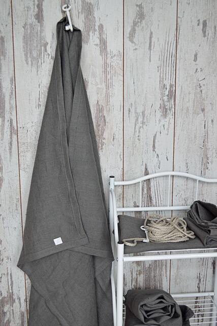 Thick Linen Bath Towel, Softened Stone Grey - image 1