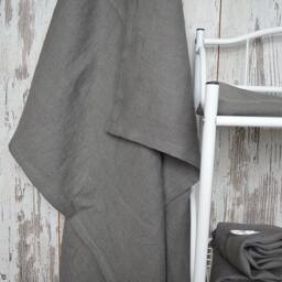 Thick Linen Bath Towel, Softened Stone Grey - thumbnail 3