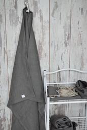 Thick Linen Bath Towel, Softened Stone Grey