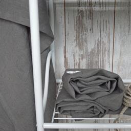 Thick Linen Bath Towel, Softened Stone Grey - thumbnail 4