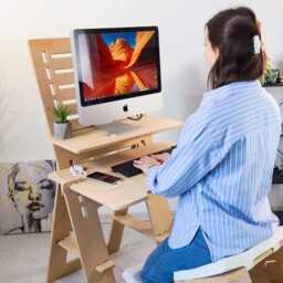 Adjustable Wooden Standing Desk Artist Drafting Table, Home Office Furniture - thumbnail 2